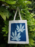 Cyanotype tote bag - Fatsia design