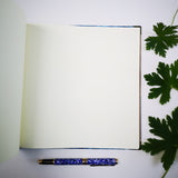 Handbound sketchbook / journal / notebook / diary / cyanotype geranium design