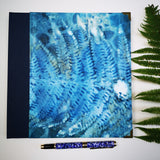 Handbound sketchbook / journal / notebook / diary / cyanotype bracken design