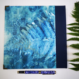 Handbound sketchbook / journal / notebook / diary / cyanotype bracken design