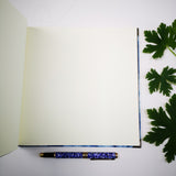 Handbound sketchbook / journal / notebook / diary / cyanotype geranium design