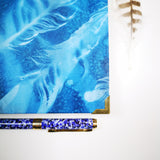 Handbound journal / notebook / diary/ cyanotype feather design