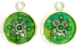 Chartreuse - silver plated earrings